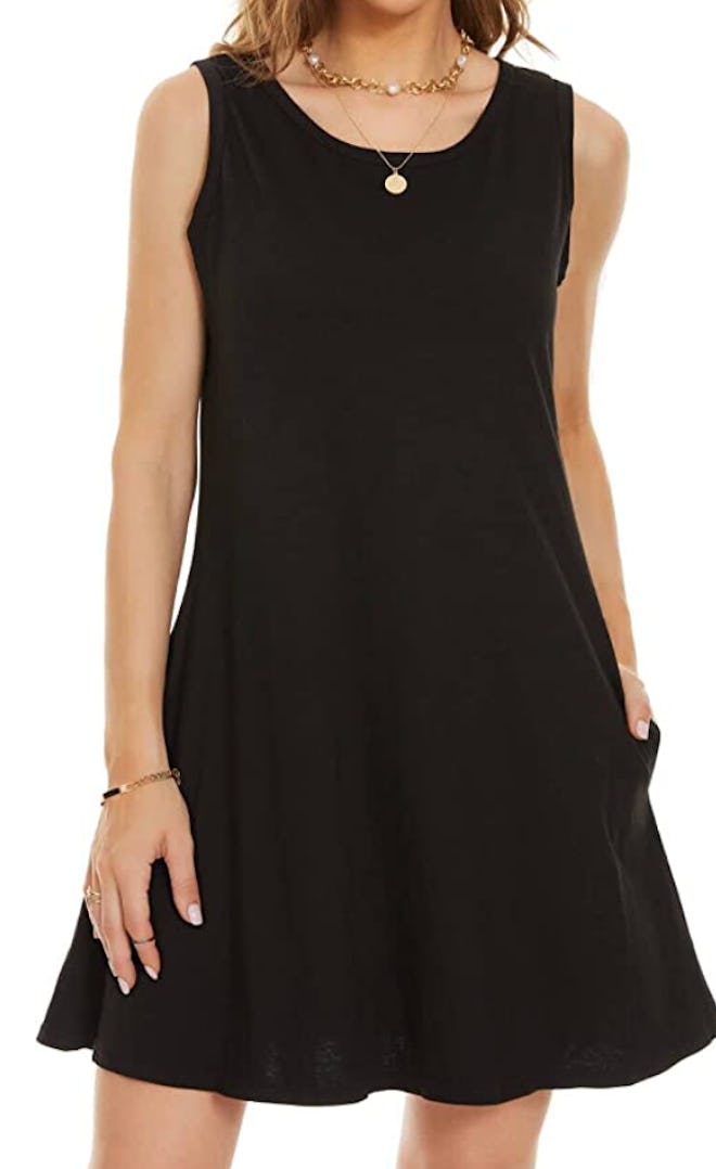 elescat Sleeveless T-Shirt Dress with Pockets