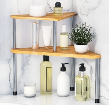A 2-Tier Bathroom Organization Bamboo Spice Rack is on sale for 41% off on Amazon Prime Day 2022.