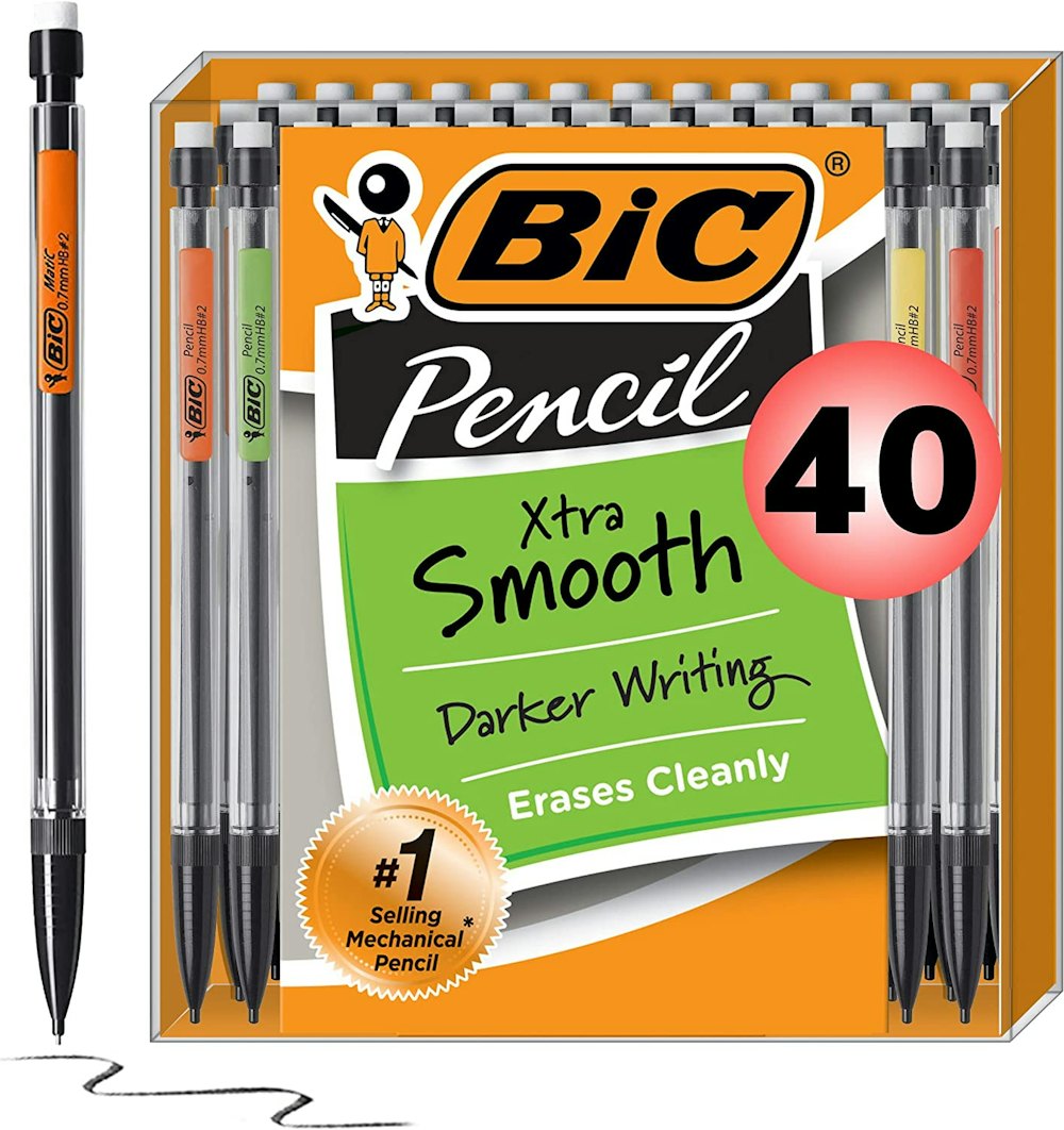 BIC Xtra-Smooth Mechanical Pencils With Erasers (40-Pack)