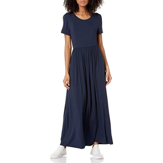 Amazon Essentials Short-Sleeve Waisted Maxi Dress