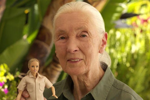 Dr. Jane Goodall and her sustainable Barbie in 2022