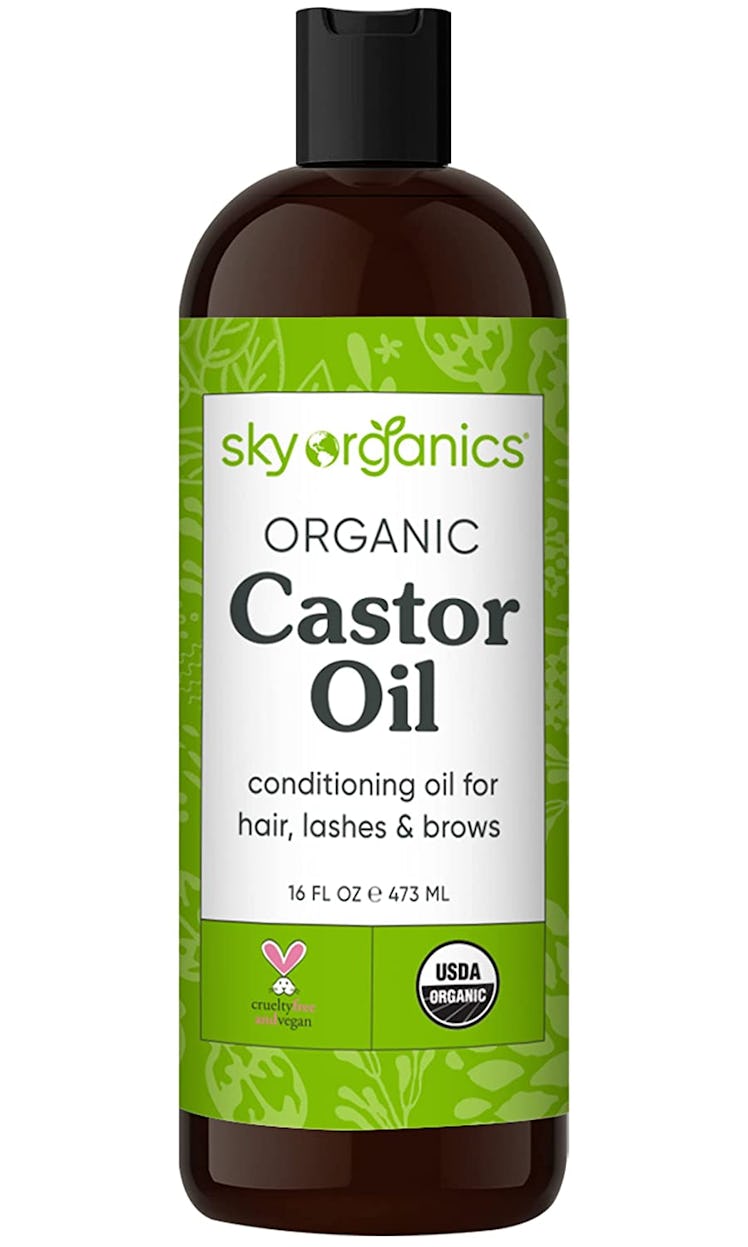 Sky Organics Organic Castor Oil that hydrates and helps grow your hair, lashes, and brows.