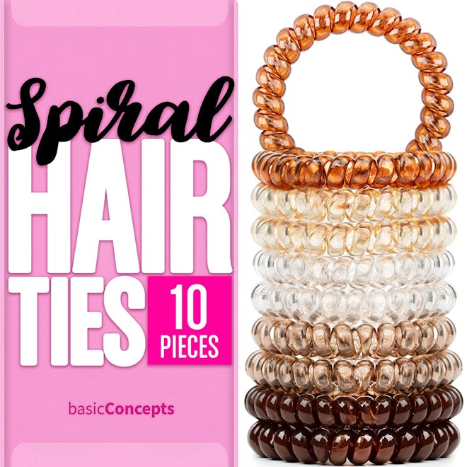 Basic Concepts Spiral Hair Ties (10-Pack)