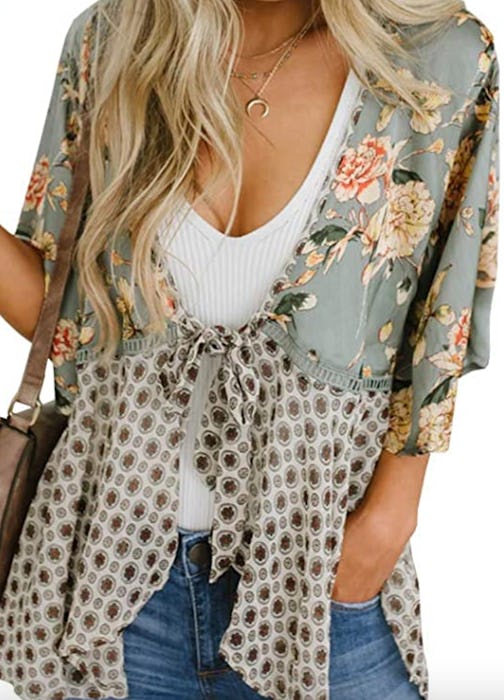 Caitefaso Floral Kimono Cardigan