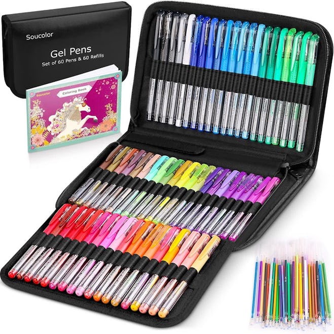 In addition to the best markers for adult coloring books, you might also want to give colorful gel p...