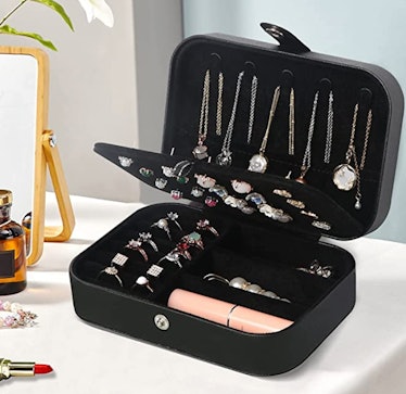 A travel jewelry box, which is on sale for 51% Off for Amazon Prime Day 2022.