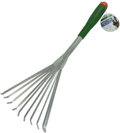 The best gardening tool for leveling hard to reach areas is a hand rake.
