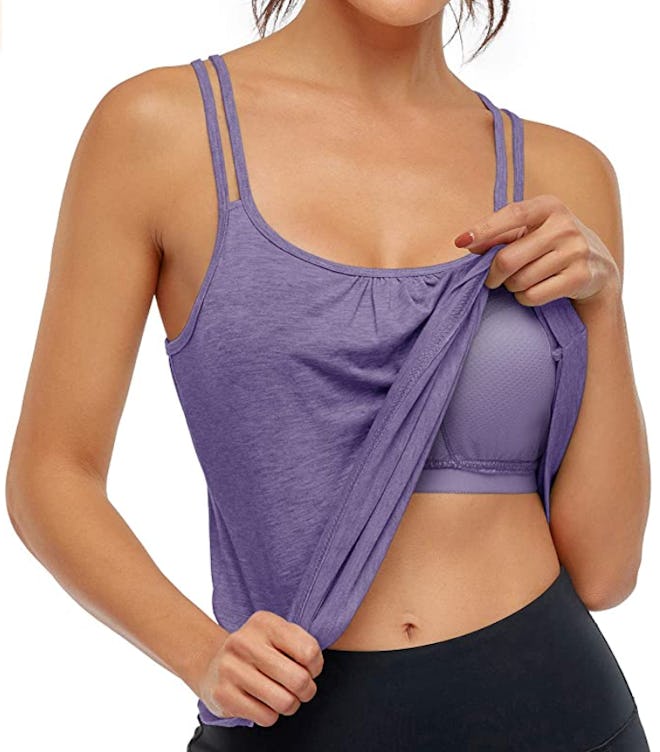 Hibelle Workout Tank Top with Built in Bra