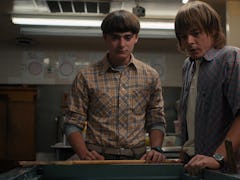 Noah Schnapp and Charlie Heaton as Will and Jonathan Byers in Stranger Things