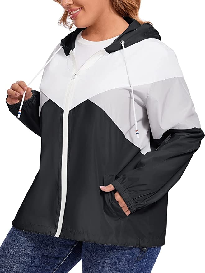 Plus Size Waterproof Windbreaker