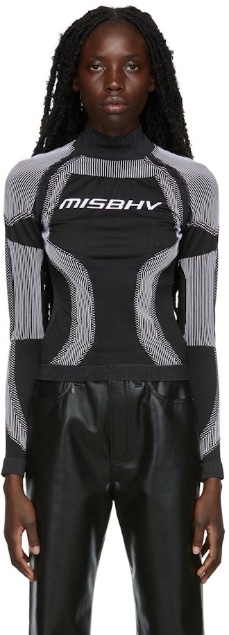 Misbhv Black & White Active Wear Sport Long Sleeve Top
