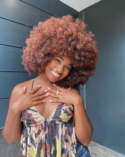 red afro on natural hair