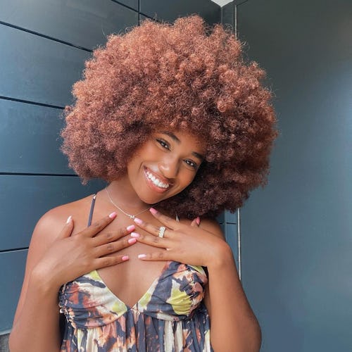 red afro on natural hair