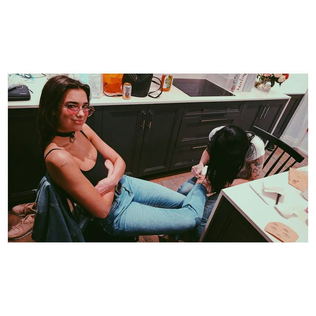 Dua Lipa has an eye tattoo on her ankle.