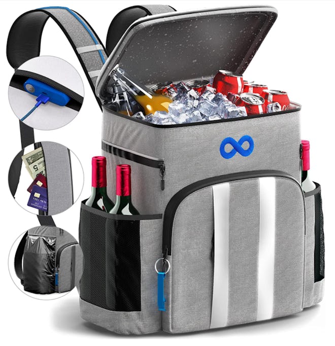 The Everlasting Comfort Insulated Cooler Backpack is a product to make car trips easier with kids. 