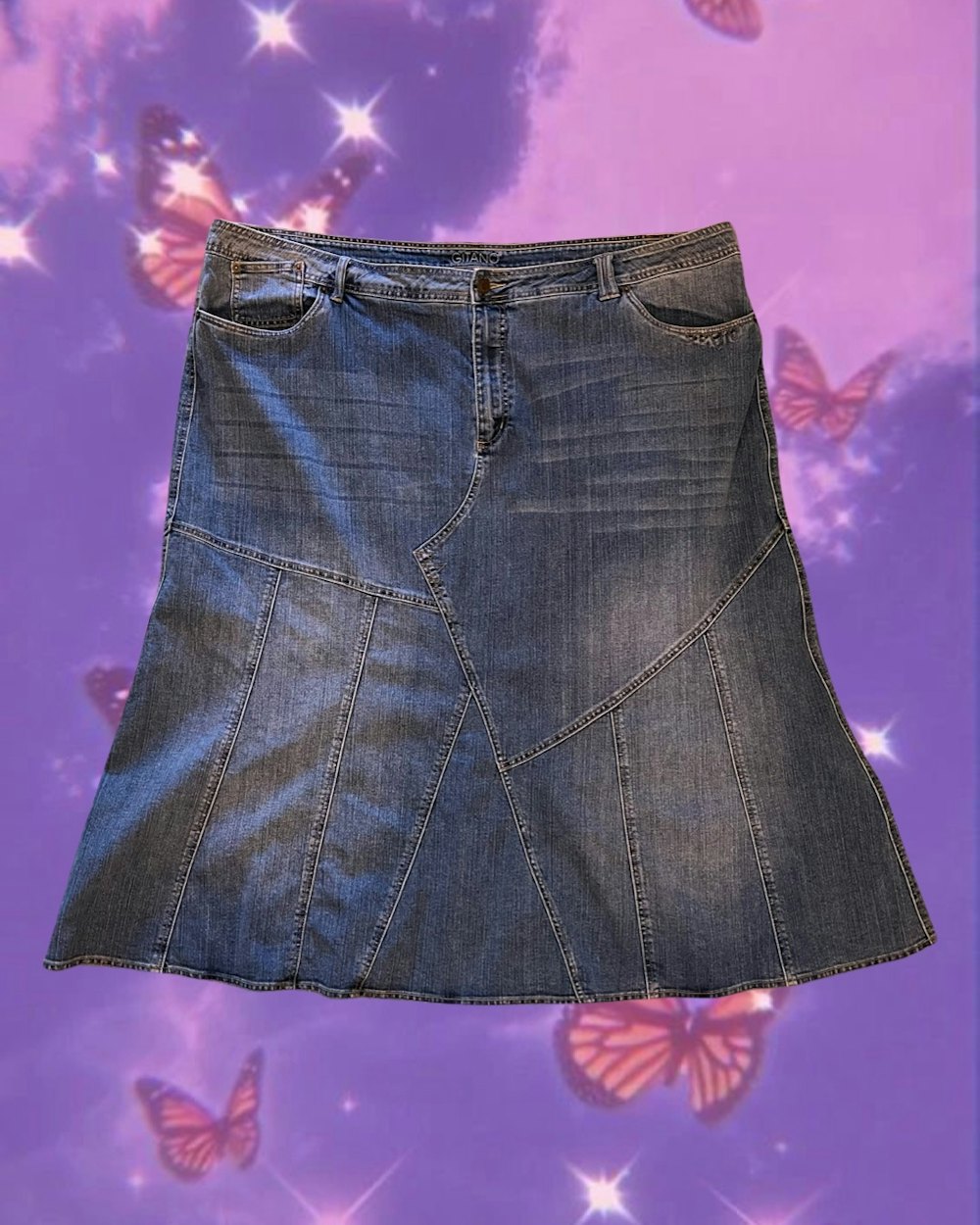 Y2K Long Denim Skirt