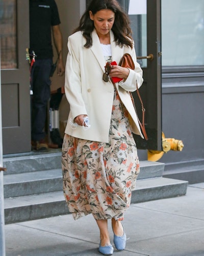 Katie Holmes in NYC wearing ballet flats