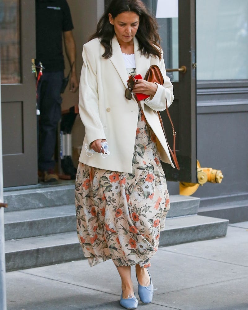 Katie Holmes in NYC wearing ballet flats