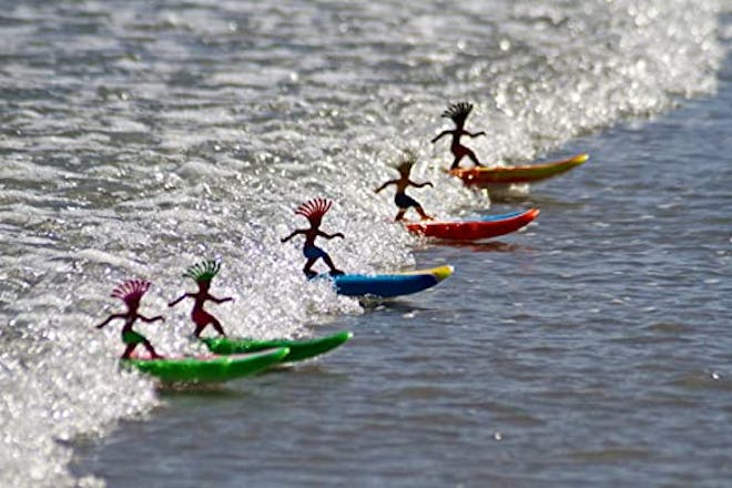 Beach toys for kids don't need to be high-tech, and these surfboard floating figures are proof.