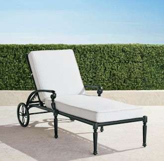 Carlisle Chaise Lounge with Cushions in Onyx Finish