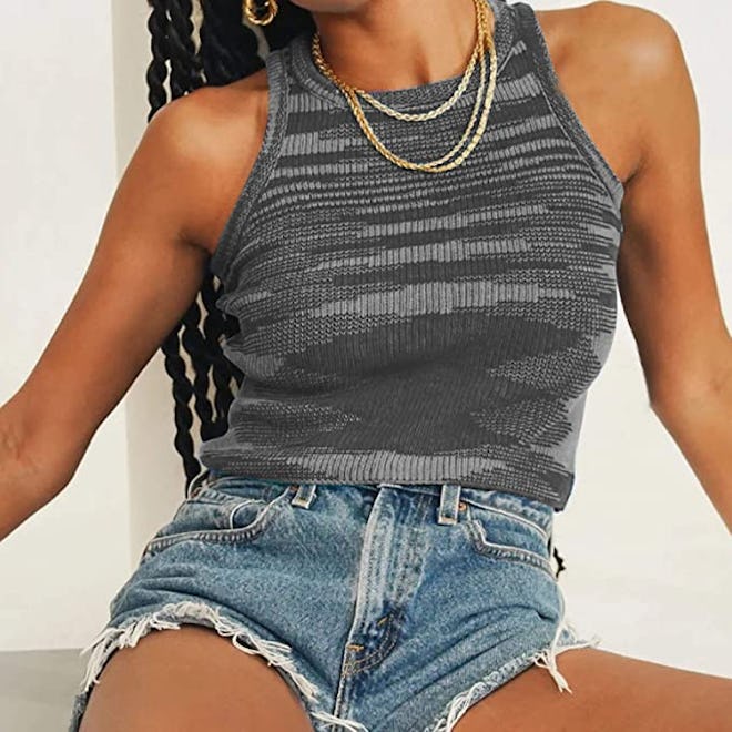 Artfish Rib-Knit Crop Tank Top