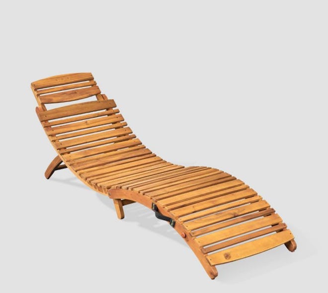 Lahaina Acacia Wood Foldable Chaise Lounge