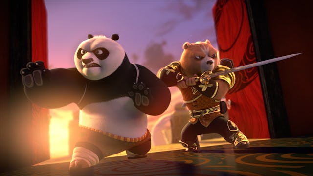 Kung Fu Panda: The Dragon Knight (L to R) Jack Black as Po and Rita Ora as Wandering Blade in Kung F...