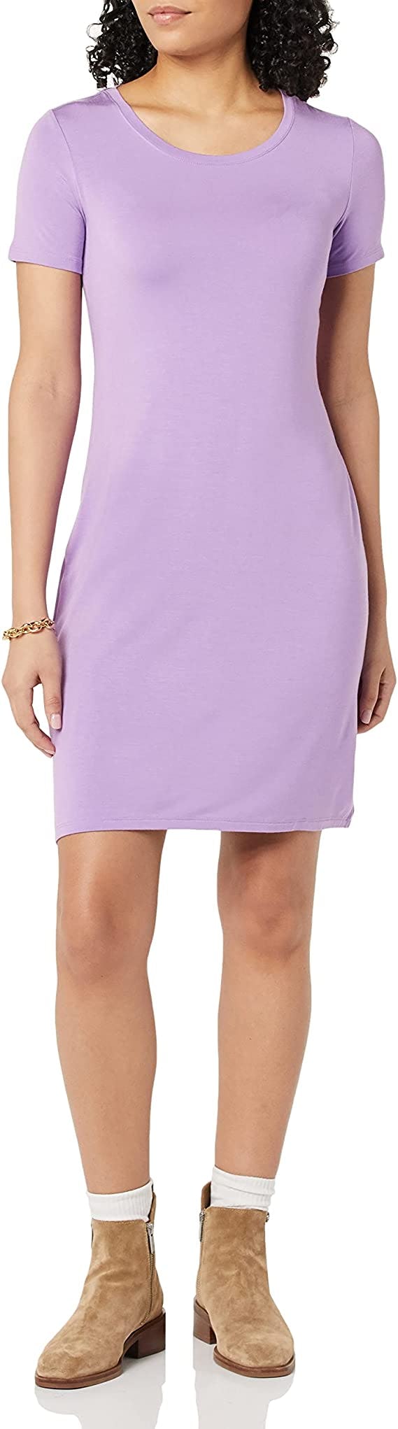 Daily Ritual Short-Sleeve Scoopneck T-Shirt Dress