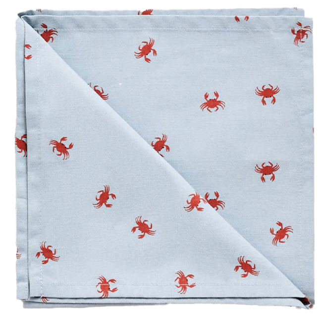 Set of 2 Cotton Napkins With a Crab Print