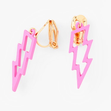 Pink Lightning Bolt Clip On Drop Earrings are part of the Barbiecore aesthetic