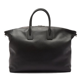 Saint Laurent Double-Zip Leather Holdall Bag