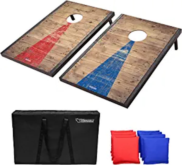 classic cornhole set, red and blue cornhole set 