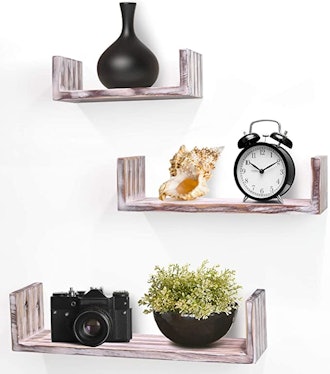 Greenco Set of 3 Floating “U” Shelves