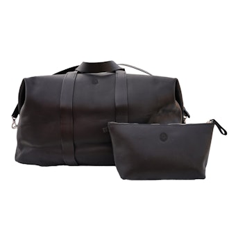 The Weekender Overnight Duffle Bag In Black Eco Leather