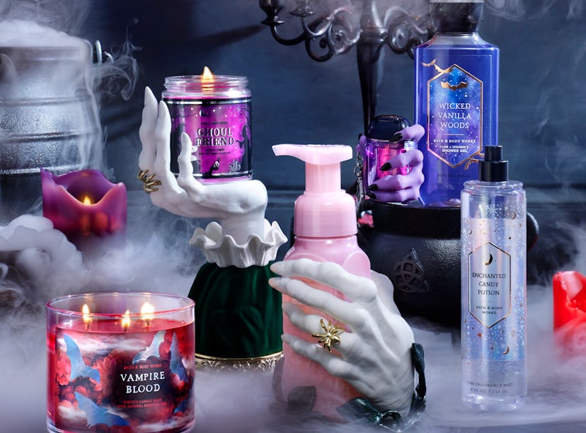 Bath & Body Works' Halloween 2022 collection include the viral witch hand candle holder. 