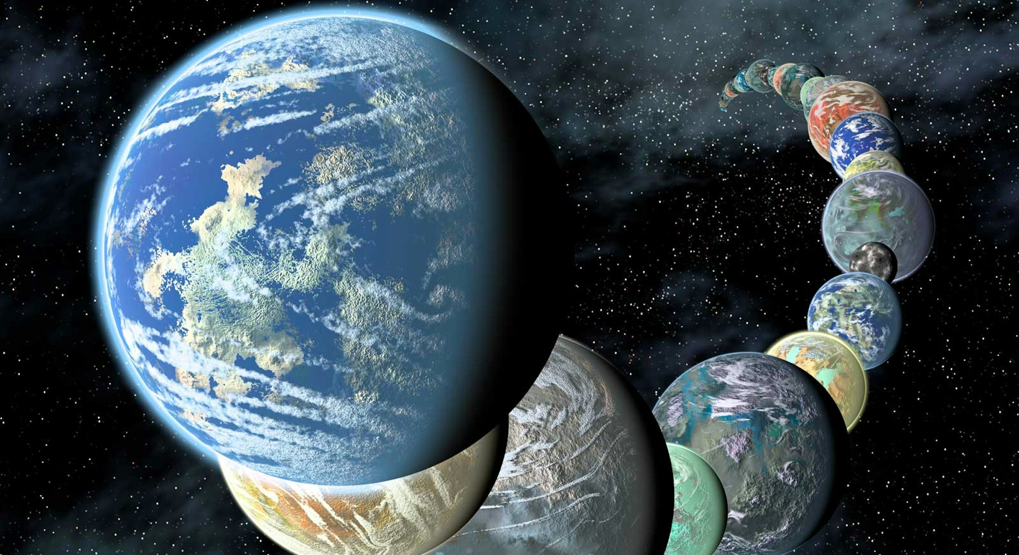 Illustration of exoplanets -- rendering