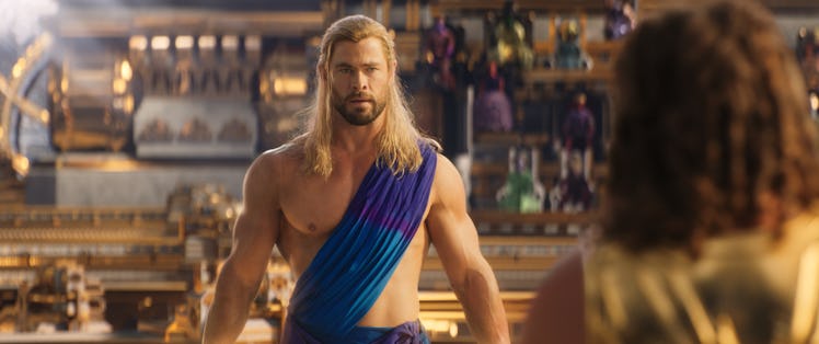 Brad Pitt as Thor in "Thor: Love & Thunder"