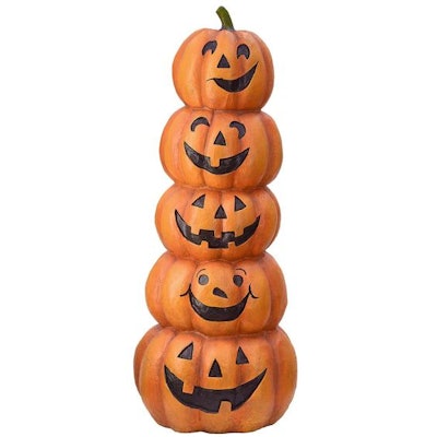 When does Home Depot put out Halloween stuff? Don't worry, these 5 orange stacked Jack-O-Lanterns ar...