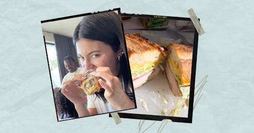 Kylie Jenner eating the TikTok-viral grinder salad sandwich