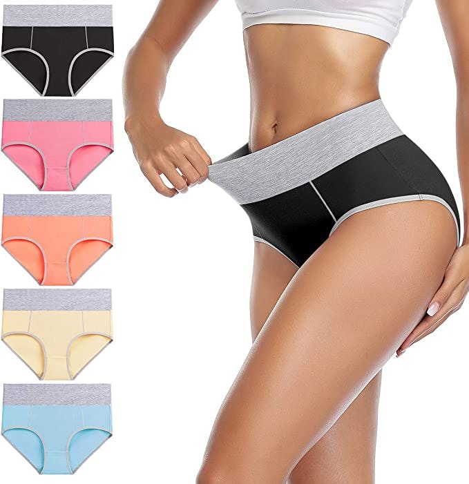 wirarpa High-Waisted Cotton Underwear (5-Pack)