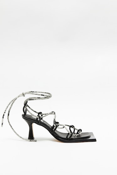 miista black lace-up sandals