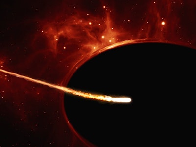 Close-up of star near a supermassive black hole (artist’s impression).