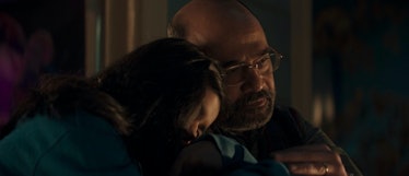 Kamala Khan rests her head on Yusuf's shoulder in Ms. Marvel Episode 6