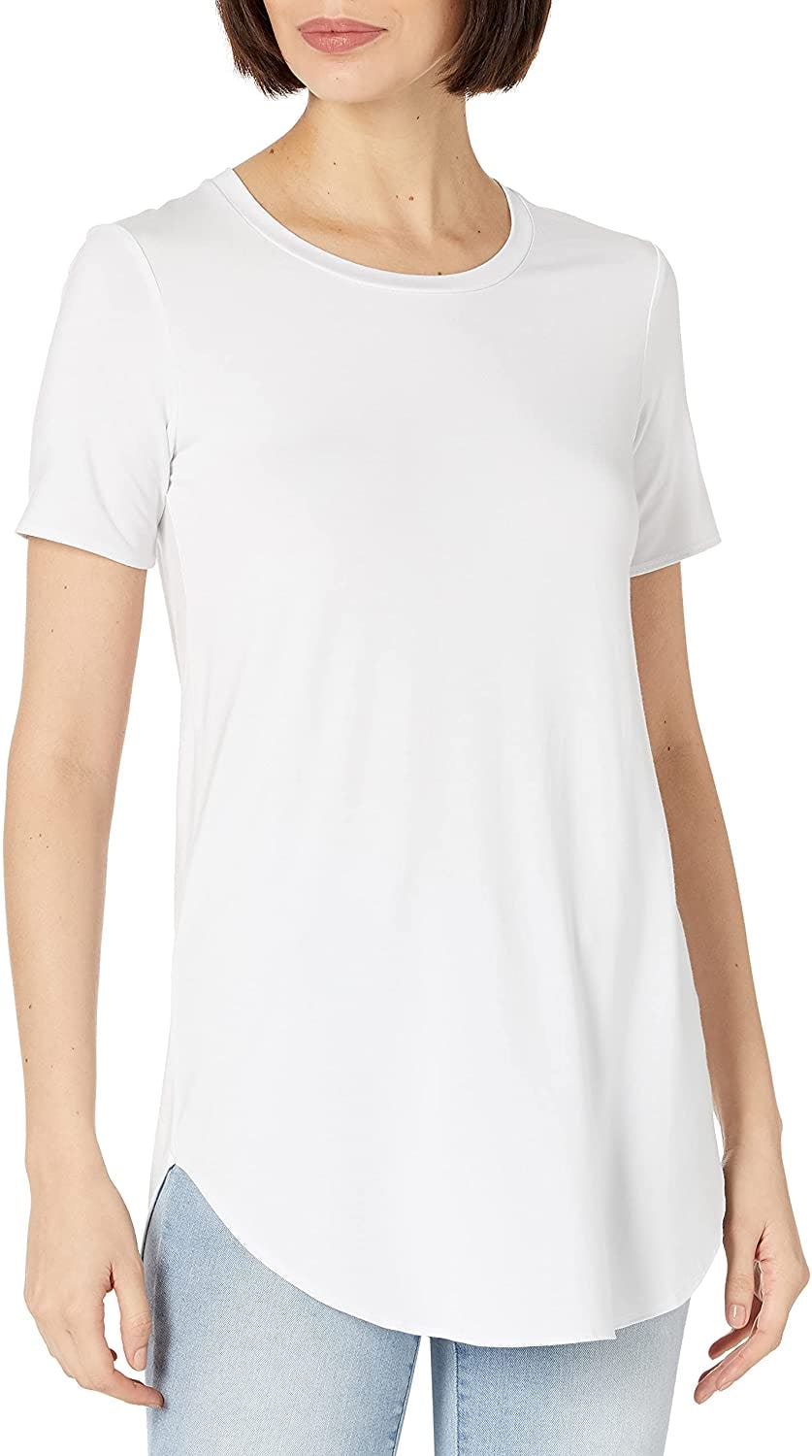 Daily Ritual Short-Sleeve Open Crewneck Tunic