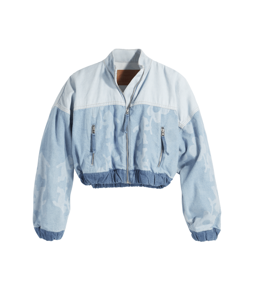 A two-toned blue denim jacket by Levi's