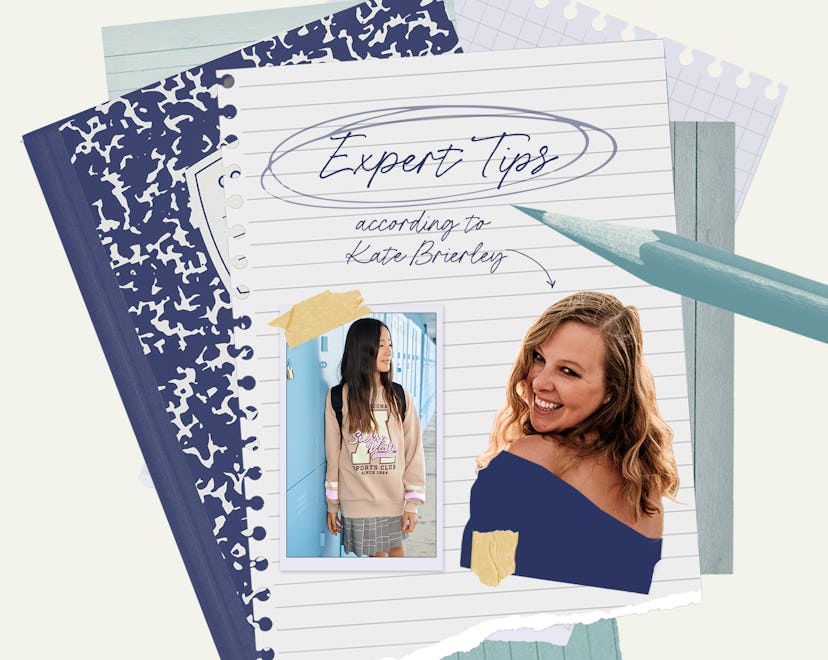 Collage of two women photos and a paper with "expert tips according Kate Brierley" text