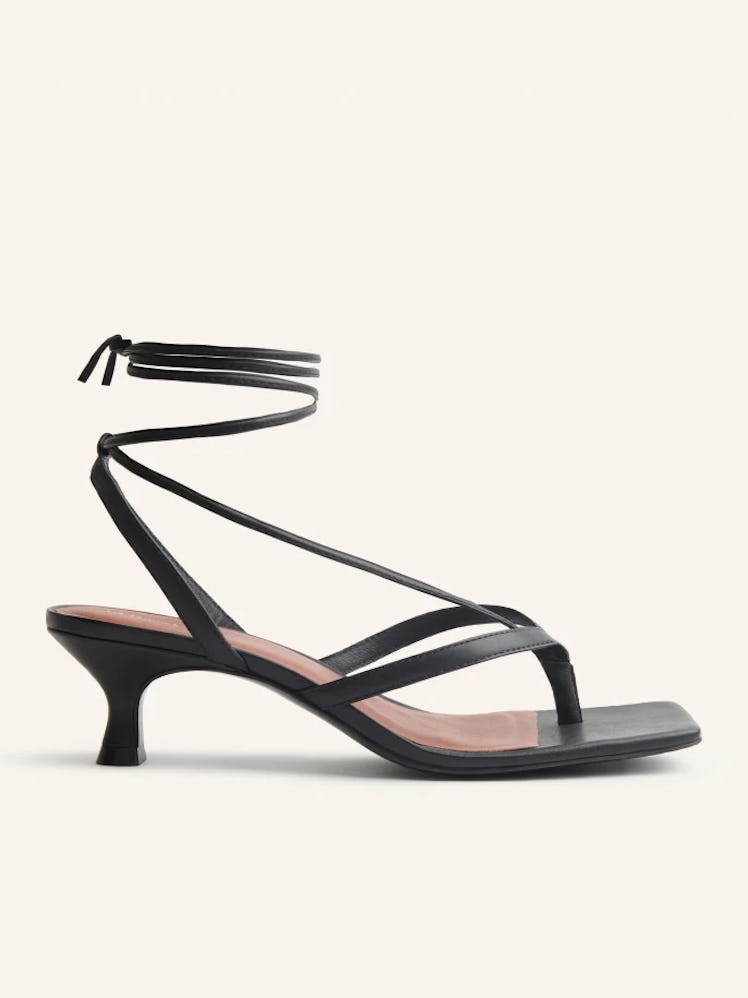 Reformation black kitten heel sandals