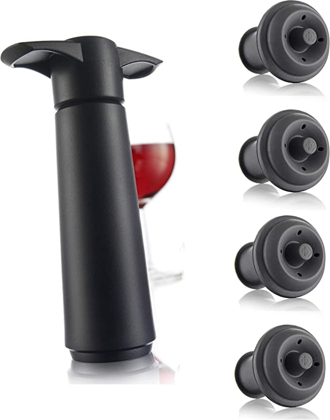 Vacu Vin Wine Saver Pump with Vacuum Bottle Stoppers