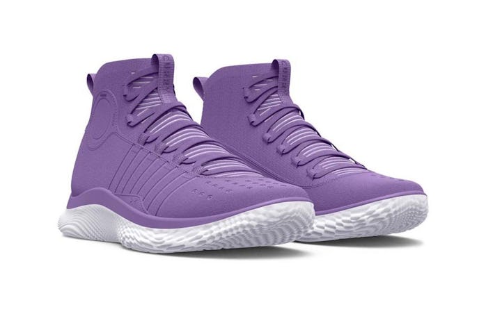 Lilac version of the Steph Curry and Under Armour Curry 4 sneaker