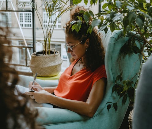 Healing Girl Summer: Stock image of a woman journaling